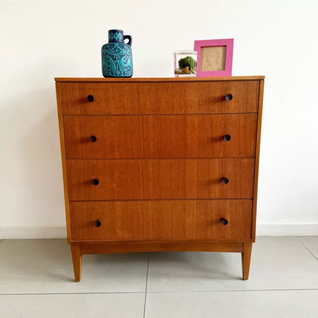 Mid-century teak chest of drawers, vintage, retro, 1950s, 1960s bedroom UK