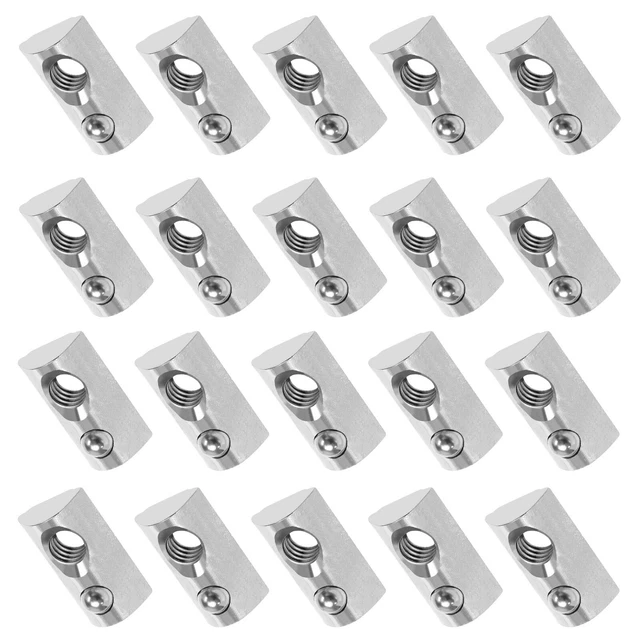 100x 3030 Serie M6 T-Nutmuttern Roll-in Feder Kugelbelastete Elastische Mutter