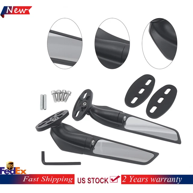 Black Rearview Side Mirrors For 2009-2022 Kawasaki NINJA ZX10R ZX6R Z636 ZX6RR