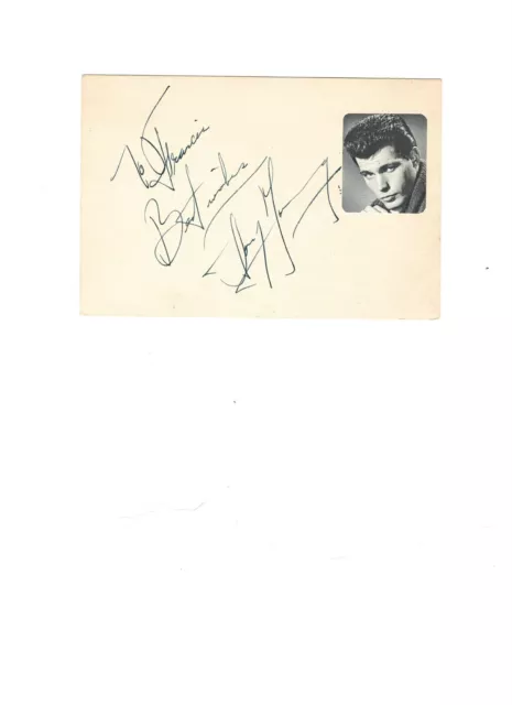 Actor Tony Young  Autograph On Index Card Gunslinger Tv