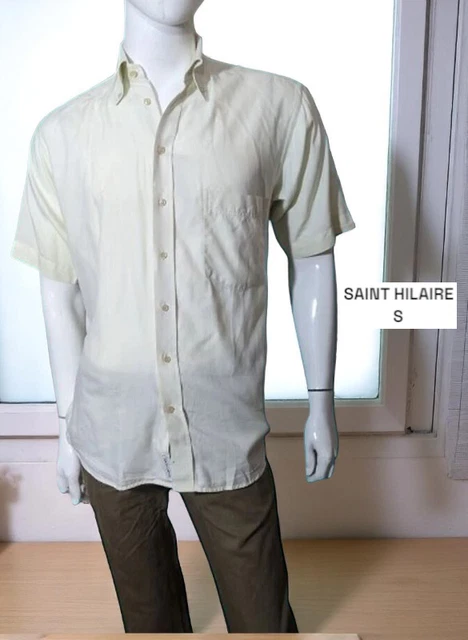 Chemise Olymp Homme – Taille 3XL – Manches Courtes – Jaune Anis à Carreaux – Très Bon État