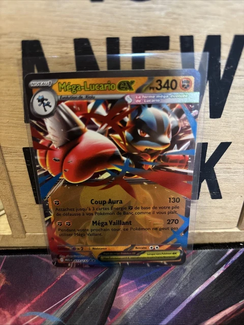 Carte Pokémon Mega Lucario Ex – 077/132 – ME01 Double Rare – Holographique – Taille Standard