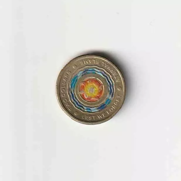 ⭐️ 2018 | Australian $2 COIN | Lest We Forget ETERNAL FLAME 🔥 Circ | Rare🪙