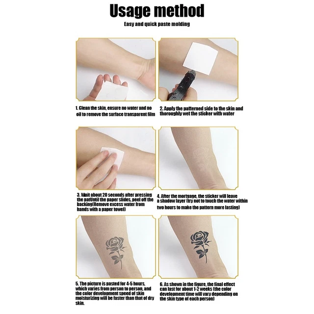 Art de tatouage imperméable semi-permanent longue durée en jus de plantes natu