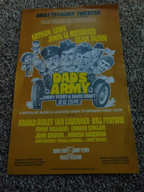Dad's Army theatre leaflet (1970s west end, Arthur Lowe, John Le Mesurier, etc)