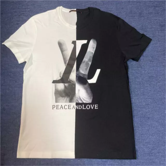 LOUIS VUITTON 18AW RM182 FMB HFY89W Peace and Love Print T Shirt