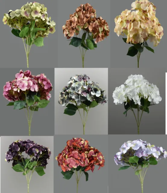 Artificial Flowers Silk 7 Big Head Hydrangea Bouquet For Wedding Room Home Decor