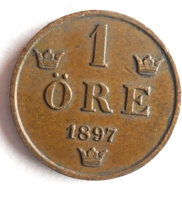 1897 SWEDEN ORE - Excellent Vintage Coin Sweden BIN #3