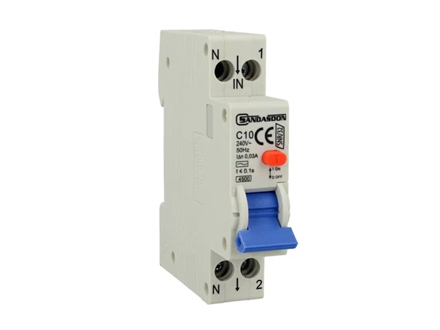 Interruttore Magnetotermico 1P+N 10A 220V - Protezione Circuiti Per Quadri Elettrici Civili