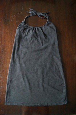 Victoria's Secret VS Halter Bra Top Solid Black Beach Dress Cover-up Sz S Small