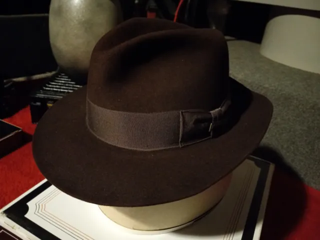 RARE VINTAGE STETSON Indiana Jones Raiders Ark Fedora Hat Nib Prop ...
