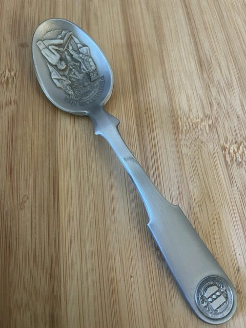 1976 Franklin Mint Native Trading PENNSYLVANIA Colony Pewter Souvenir Spoon 6.5"