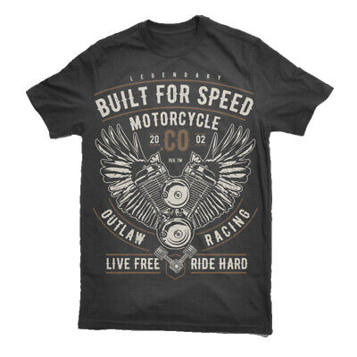 T Shirt Mens Motorcycle Biker Motorbike Mechanic garage Racer Cafe Bike S-3XL