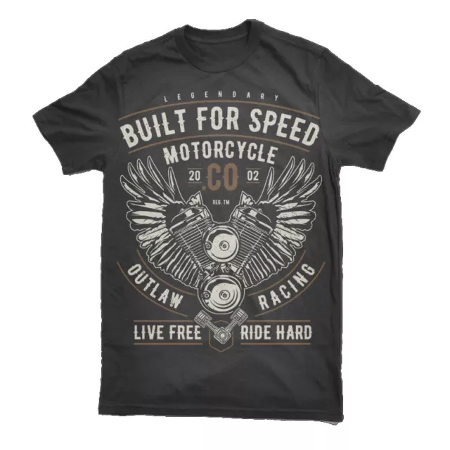 T-Shirt Uomo Moto Biker Moto Meccanico Garage Racer Cafe Bike S-3XL