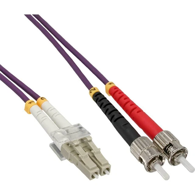 3 cavi duplex InLine® fibra ottica, LC/ST, 50/125μm, OM4, 0,5 m
