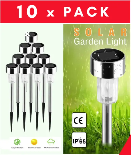 10x LED Solar Lights Garden Outdoor Patio Path Light Pathway Lawn Landscape Lamp