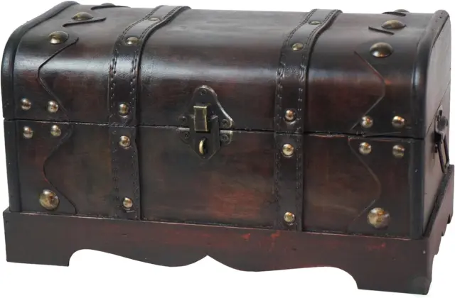 (Tm Small Pirate Style Wooden Treasure Chest
