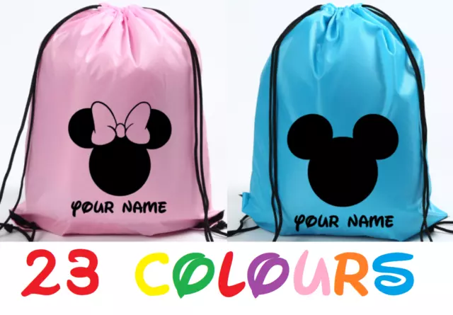 Mouse Drawstring Bag Name Personalised School PE Custom Dance Boy Girl Miney UK