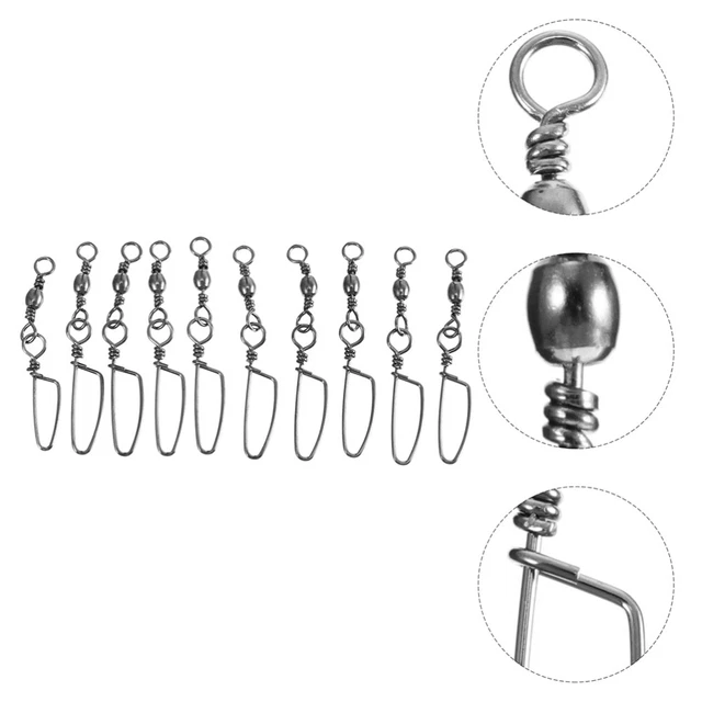 Lot De 100 Bas De Ligne Acier Inoxydable – 5 Tailles (10 à 30 Cm) Avec Émerillon Et Mousqueton Pour Eau Douce Et Salée