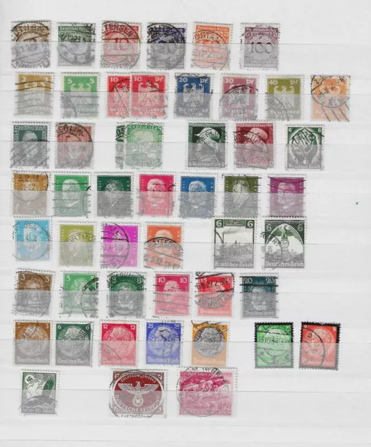 Deutsches Reich ab 1923   -  kleines Lot Briefmarken  - gestempelt 