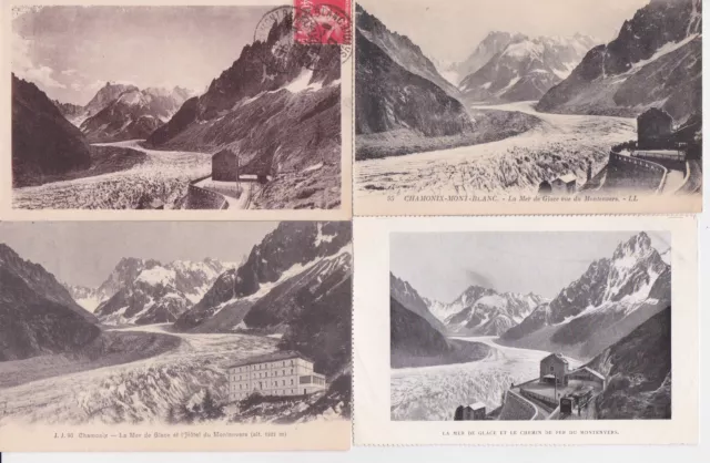 Lot 4 cartes postales anciennes CHAMONIX MONT-BLANC l'hôtel du montenvers 3