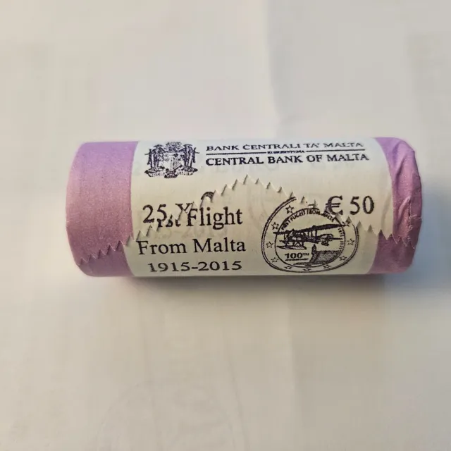 ROULEAU  ROLL - 25 x 2 Euro MALTA  MALTE 2015 - "First Flight - Premier Vol"