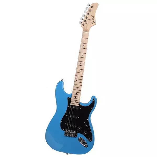 Hot selling GST Stylish Electric Guitar Kit with Black Pickguard Sky Blue