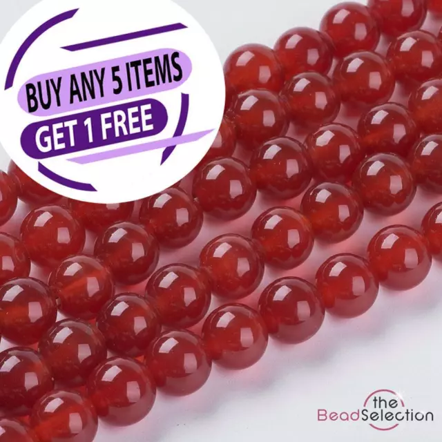 Red Carnelian Round Gemstone Beads 8mm 25 Beads Chakra Stone GS106