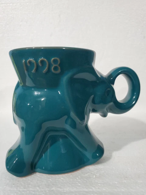 FRANKOMA: GOP MUG, 1998, elephant, TEAL blue, no names (not an Inaugural year)