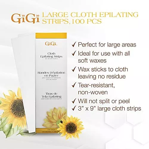 Gigi Cloth epilating for all Soft Waxes – 100 bandes, 1er Pack (1 x 165 g) 2