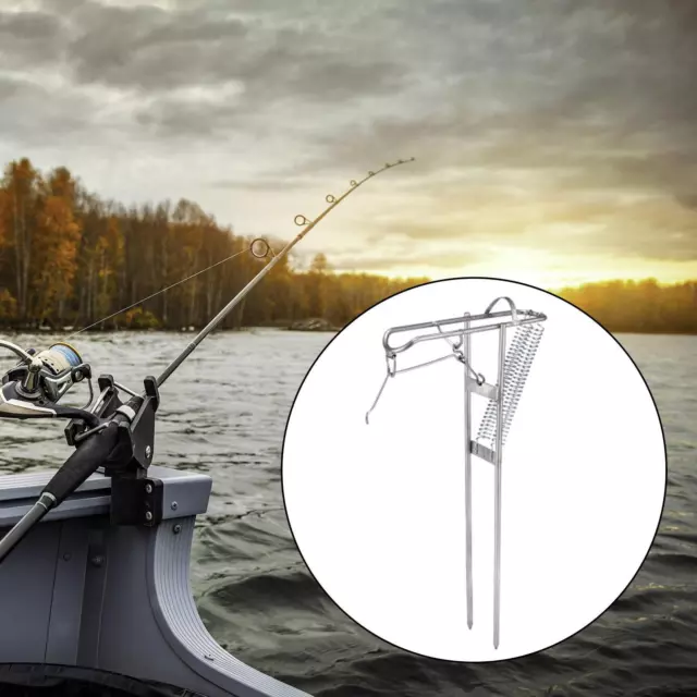 AUTOMATIC DOUBLE SPRING Pole Bracket Fishing Rod Holder Stand Adjustable  £17.34 - PicClick UK