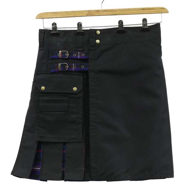 Masonic Hybrid Canvas and Tartan Utility Kilt - 38W 23L