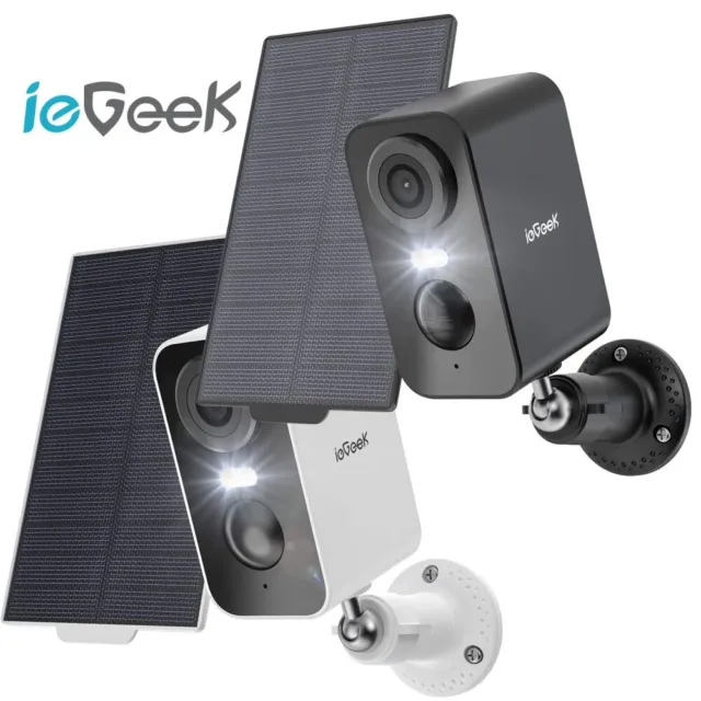 ieGeek 3MP Outdoor Wireless Security Camera WiFi Home Solar/Battery CCTV System