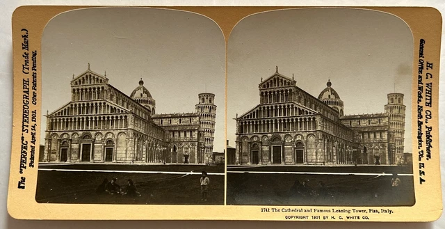 Italien Pisa Kathedrale und Die -umfang 1901 Foto Stereo Vintage P29T1n