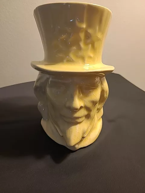 VINTAGE McCOY UNCLE SAM EMBOSSED PLANTER VASE With Crazing