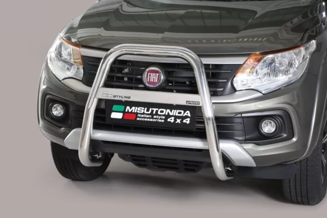 Bull Bar Fiat Fullback 2016> Medium Bar Alto Protezione Anteriore Inox