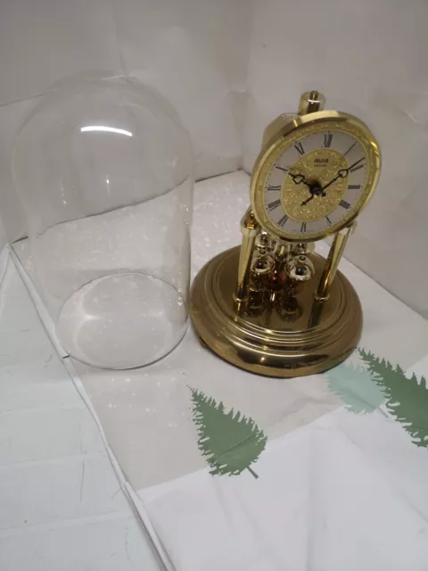Vintage AVIA GERMAN  Anniversary Glass Dome Mantle Clock NEW