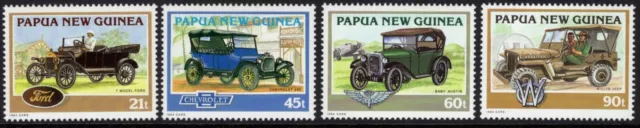 1994 PNG PAPUA NEW GUINEA Historical Cars Set Of 4 Mint Never Hinged, Clean