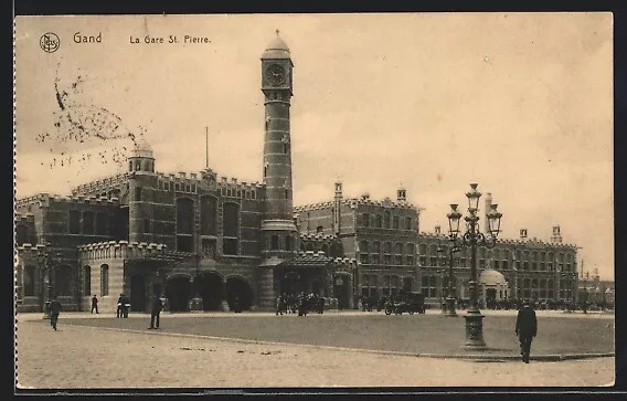 CPA Gand, La Gare St. Pierre 1915