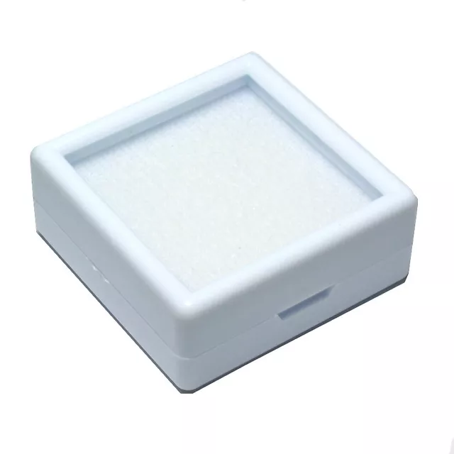 QUALITY 20 PC OF TOP GLASS PLASTIC GEMSTONE JEWELRY DISPLAY JAR BOX WHITE 4x4 cm 2