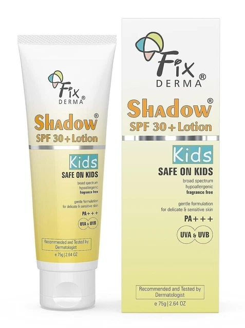 Fixderma Shadow Sunscreen SPF 30+ Lotion for Kids Sensitive Skin Body & Face 75g