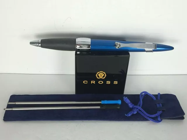 Cross Electric Blue Morph Ballpoint Pen W/ Chrome Appointments #472-2 Pre-Owned