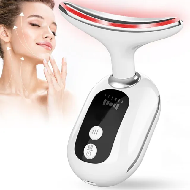 LED photon therapy neck massager face neck skin lifting tool anti-wrinkle device