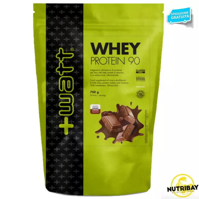 +WATT WHEY PROTEIN 90 750gr PROTEINE DEL SIERO DEL LATTE ISOLATE busta ricarica