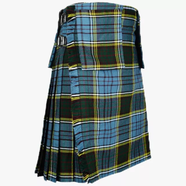 Scottish Men's 8 Yard Kilt With 3 Detachable Pockets Front And Back