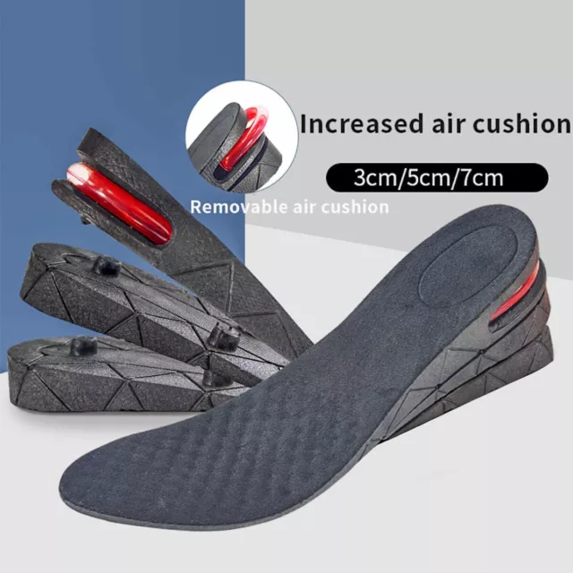 7cm Men Shoe Lift Insole Air Cushion Heel insert Increase Height 3-Layer Taller