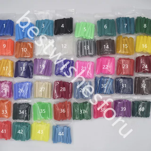 Lot de 10 1008 pièces orthodontie dentaire attaches ligature élastiques bandes accolades 45 couleurs