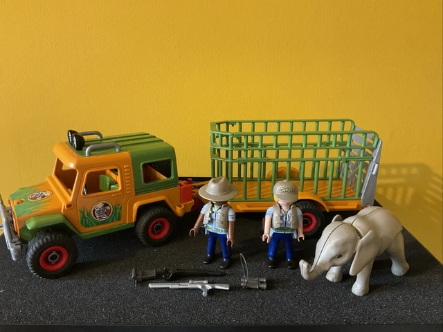 Playmobil 6937 véhicule avec éléphanteau et soigneur - Jeux & Jouets