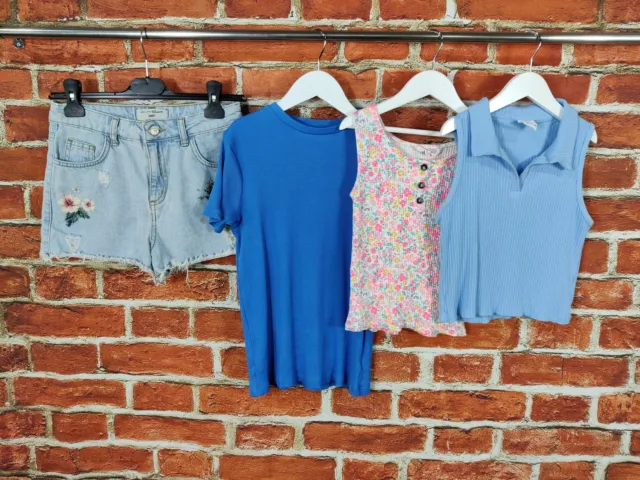 Girls Bundle Age 11-12 Years Next Zara Etc Denim Shorts Vest T-Shirts Kids 152Cm
