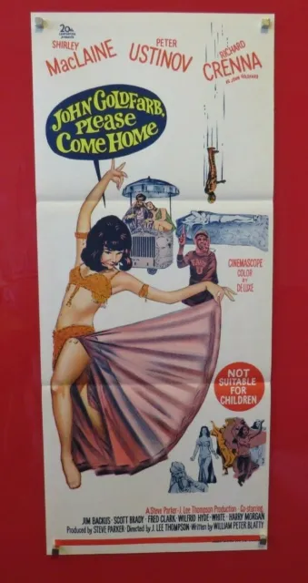 JOHN GOLDFARB PLEASE COME HOME ORIGINAL 1965 DAYBILL CINEMA POSTER MacLaine 60's